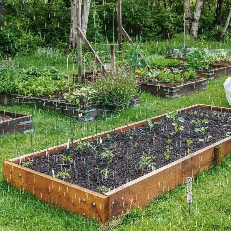 مقياس المطر الحلزوني الخارجي بحامل حديدي وأنبوب شفاف لقياس هطول الأمطار في حديقة العشب - Image 3